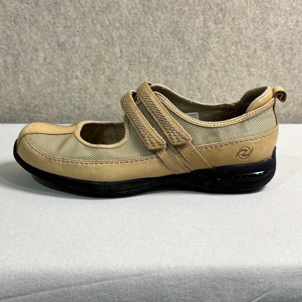 Z7‎ Serenity Mary Jane Women 7 Tan Leather Mesh Comfort Walking Shoes Classic